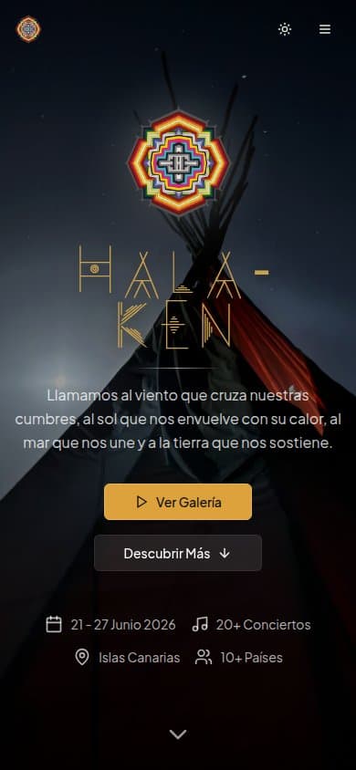 Hala-Ken mobile view — responsive festival experience