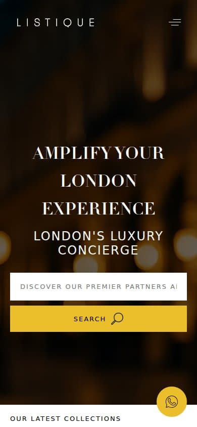 Listique mobile view — elegant responsive design